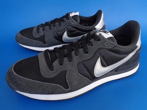 12860■美品 14年製 NIKE INTERNATIONALISTナイキ インターナショナリスト 黒 銀 ブラック シルバ ー27.5 631754-003