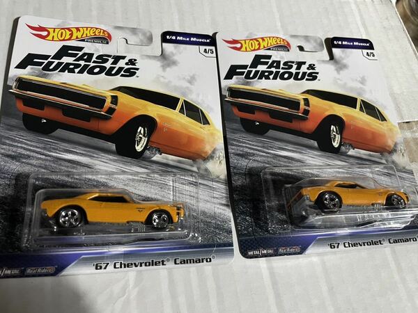 送料込2台セット Hot Wheels PREMIUM FAST&FURIOUS ‘67 CHEVROLET CAMAROホットウィール ワイルドスピード シボレー カマロ ワイスピ