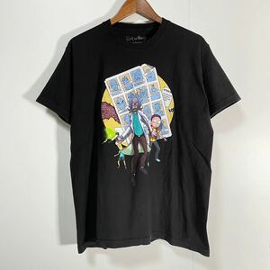 US古着 Tシャツ Rick And Morty リックアンドモーティ キャラクター 海外 アニメ 人気 プリント 黒 e835