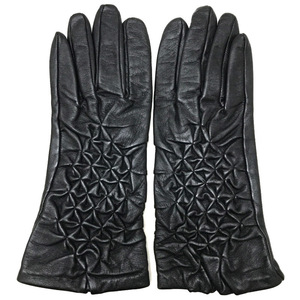 FURLA Furla gloves glove leather gloves leather gloves lady's woman size 7.5 -inch black black used beautiful goods 