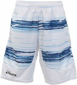 【KCM】Z-athlet-138-160★展示品★【ATHLETA/アスレタ】ジュニア　ボーダープラクティスパンツ　ハーフパンツ　02333J ホワイト サイズ160