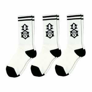 REBEL8 (レベルエイト) ソックス 靴下 3足ワンセット 3-Pack Logo Socks White