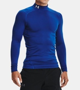 新品 アンダーアーマー 長袖 アンダーシャツ 4L 3XL 青 ブルー インナー UNDER ARMOUR 1366072 コールドギア コンプレッション 即決