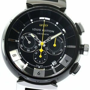  Louis * Vuitton LOUIS VUITTON Q114K язык b- Louis n черный хронограф самозаводящиеся часы мужской _759090