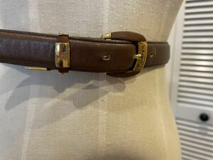 ランセル　レザーベルト ブラウン ゴールド　ビジネスベルト　スーツ　スカートに　革製ベルト