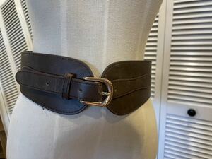  Brown leather belt futoshi belt accent belt dense brown waist Mark belt One-piece . dress. accent .