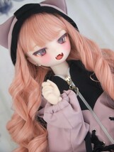 【ぐるぐる】DDH-29 SW肌 ドルフィードリーム MDD Dollfie Dream カスタムヘッド + 碁石アイ2種 + 舌パーツ パテ盛り ※難あり_画像5