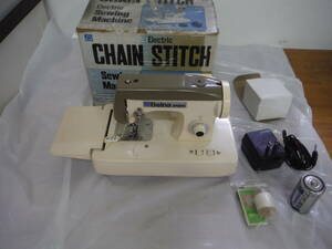 H0873　小型ミシン　 CHAIN STITCH 　Sewing Machine Electric　ミシン　玩具？　動作未確認　ジャンク？