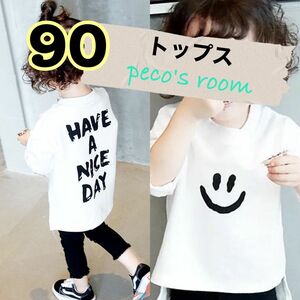 人気★ トップス　キッズ服　90 長袖　ロンT バックプリント　韓国子供服 半袖Tシャツ