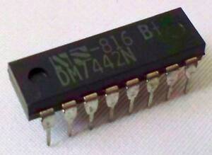 【National Semiconductor】DM7442N BCD-to-Decimal Decorder　5個組