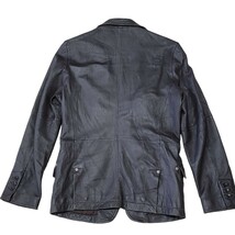 【極美品】コムサデモードメン COMME CA DU MODE MEN 羊革 レザージャケット S テーラードジャケット 茶 シワ加工 ラムレザー_画像6