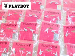 8227C[A]デッドストック品♪PLAYBOY◆プレイボーイ/ピアス/キラキラ シルバーカラー/台紙付き/アクセサリー/まとめ売り 20点セット♪