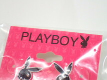 8228D[A]デッドストック品♪PLAYBOY◆プレイボーイ/ピアス/ブラック シルバーカラー/台紙付き/アクセサリー/まとめ売り 20点セット♪_画像4