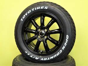 S3632 新品 4本 ZACK JP-209 6J +42 4H 100 黒 ブラック 195/65R16 オープンカントリー A/T EX トーヨー ホワイトレター ロッキー ライズ