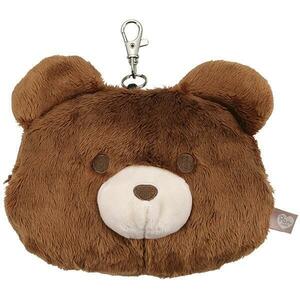 Pompon's bear soft toy type reel attaching pass case ticket holder card inserting ID card holder character ske-ta-