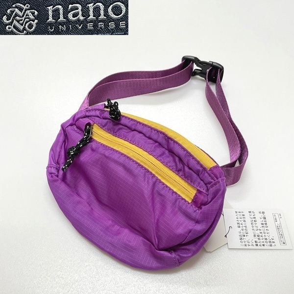nano universe パープル ボディバッグ メッシュ メンズ レディース アウトドア キャンプ レジャープール イエロー ナノユニバース