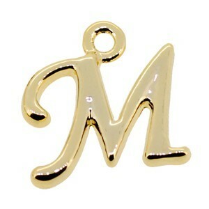 Алфавит начальный очарование m характер Золотой цвет металлические детали 16 кг золото.
