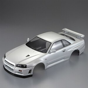 1/10 NISSANツーリングRC車の完成ケースフレームPCボディ (bnr34) 、257mmホイールベース付き