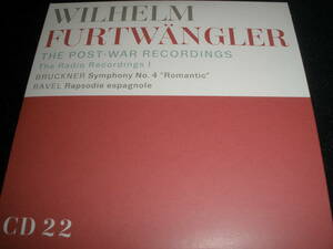 フルトヴェングラー ブルックナー 交響曲 4番 ラヴェル スペイン狂詩曲 ウィーン・フィル 管弦楽団 1951 戦後 グラモフォン 紙 未使用美品