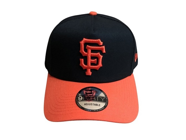 cap-221 ニューエラ キャップ NEW ERA MLB San Francisco Giants 9FORTY ADJUSTABLE Snapback CAP 帽子 ブラック×オレンジ