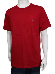 ts-09T3139-608Red-M トミーヒルフィガー TOMMY HILFIGER 半袖 ワンポイント ロゴ US Ｔシャツ レッド M