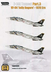  Wolf pack WP-WD72012 1/72 F-14A Tomcat part 3 VF-84jo Lee * Roger s- 1970 period decal set ( red temi- for )