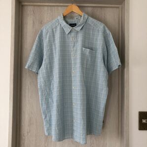 (k) SP11 Patagonia パタゴニア GO TO SHIRT ゴートゥ シャツ 半袖 チェックシャツ XXL ブルー 青 オーガニックコットンの画像1