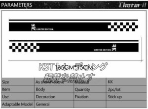 LIMITED EDITION ミニクーパー ステッカー ドアサイド デカール チェッカーフラグ R50 R52 R53 R56 R57 R58 R59 F54 F55 他