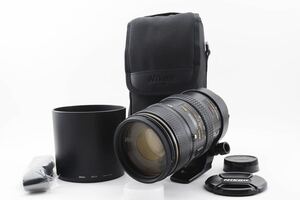 1円～極上品＊ニコン Nikon AF VR-NIKKOR 80-400/4.5-5.6 D ED　レンズフード・キャップ・ケース・ストラップ付