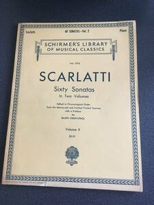 ◆◇ピアノ・楽譜/ スカルラッティ／60のソナタ全集 vol2 【G. Schirmer】◇◆