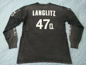 [ ценный ]Langlitz Leathers Langlitz Leathers Old модель long T длинный рукав M размер чёрный / осмотр Knuckle BUCO Biker Harley экскаватор 