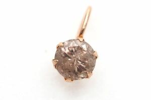 K18PG натуральный бриллиант 0.45ct один шарик подвеска с цепью очарование Brown diamond симпатичный 18 золотой булавка Crows Gold новый товар один шарик diamond 