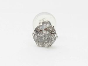 Pt900 天然ダイヤモンド0.5ct 片耳ピアス 片方のみ　グレー系ダイヤモンドピアス　新品　お買い得　男女兼用　プラチナピアス　一粒