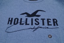 ★Hollister ロゴ アップリケ刺繍 Tシャツ 半袖/XL/ブルー/ メンズ ホリスター アバクロ カットソー a&f ll 2l ビッグサイズ ワッペン刺繍_画像4