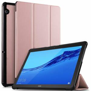 【D6MB】Huawei MediaPad T5 10 タブレット ケース 新型 NEWモデル スタンド機能付き 保護ケース 三つ折 薄型 超軽量 全面保護型