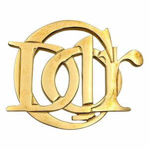 *B2221 хороший Christian Dior DIOR Logo брошь Gold цвет Christian Dior женский *