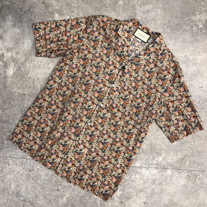 ▲GUCCI グッチ LIBERTY リバティ 20AW FLORAL BOWLING SHIRT フローラル ボウリング シャツ 花柄 半袖 イタリア製 44 636407 104