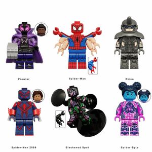 即納 6体セット スパイダーマン　マーベル アベンジャーズ　ブロック ミニフィグ レゴ LEGO 互換 ミニフィギュア　en