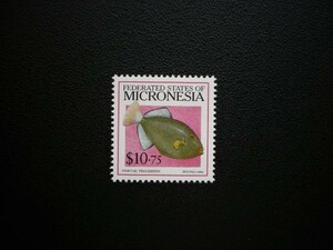 ミクロネシア連邦発行 魚類・クロモンガラ 高額普通切手 １種 ＮＨ 未使用