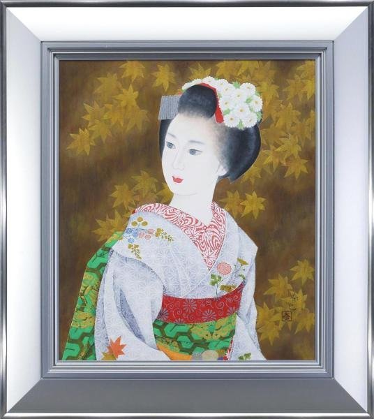 JChere雅虎拍卖代购:【真作】【WISH】小川奈巳 日本画 10号 金泥仕様