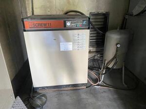 ○HITACHI SCREW 15馬力パッケージ エアーコンプレッサー OSP-11M6AR Ⅲ 11kw サブタンクセット○