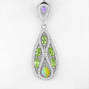 echio Piaa production opal & peridot original silver pendant top AB-I