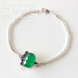  Colombia production emerald silver bracele C