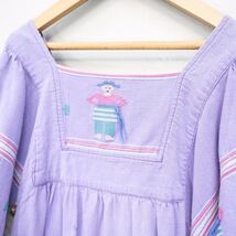 *SPECIAL ITEM* 70's USA VINTAGE HAND EMBROIDERY DESIGN COTTON ONE PIECE/70年代アメリカ古着ハンド刺繍デザインコットンワンピース_画像6