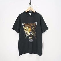 USA VINTAGE Rainferst Cafe LEOPARD PRINT DESIGN T SHIRT/アメリカ古着レオパードプリントデザインTシャツ_画像4