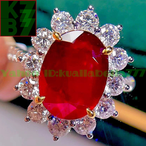 [Selectable Gem] Mozambique Ladies Ruby Ring Diamond 18k Gold ★ Power Stone Women Jewel Ring 5.01ct Большое зерно доступно N88