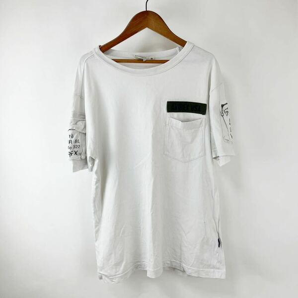 AVIREX USA アヴィレックス 半袖Tシャツ ポケットTシャツ ホワイトシャツ 丸首Tシャツ Mサイズ コットン メンズシャツ シンプル カジュアル