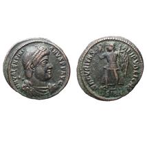 【古代ローマコイン】Valentinian I（ウァレンティニアヌス1世）クリーニング済 ブロンズコイン 銅貨 フォリス(ShfddiB6Ur)_画像1