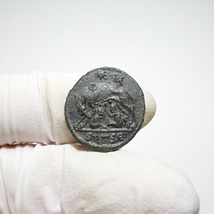 【古代ローマコイン】VRBS ROMA（ローマ市記念）クリーニング済 ブロンズコイン 銅貨 フォリス(fxT45xD2MG)_画像5