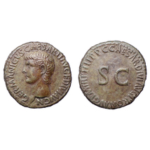 【古代ローマコイン】Germanicus（ゲルマニクス）クリーニング済 ブロンズコイン 銅貨 アス(3hGP2kJ8Fk)_画像1